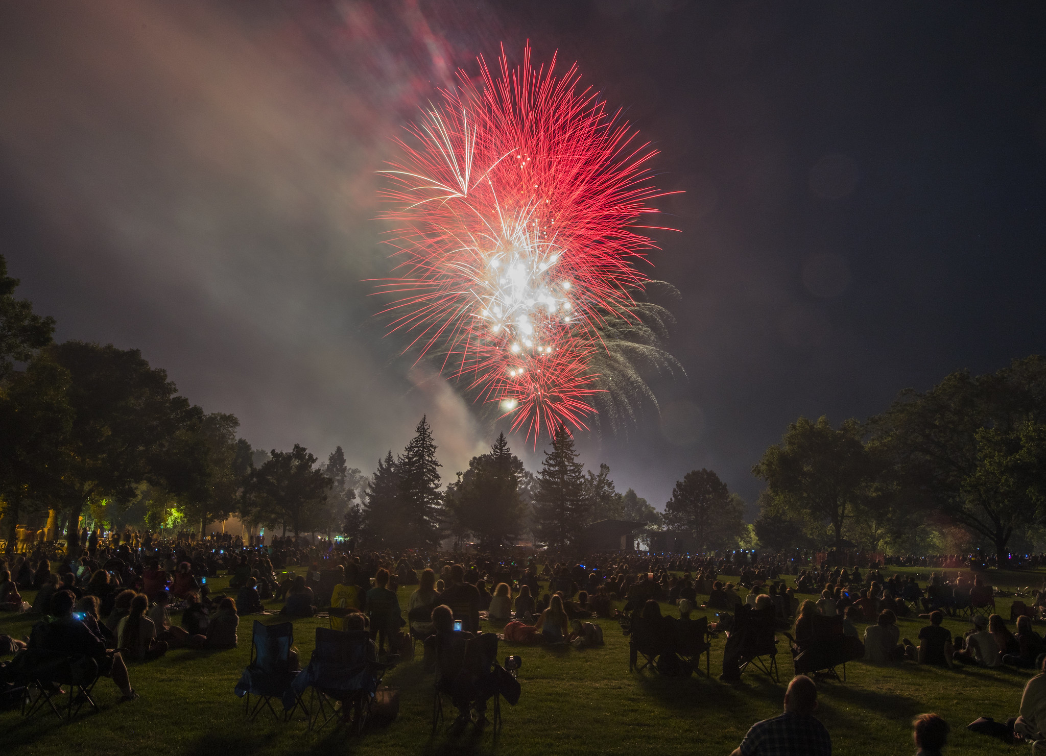 Fireworks display over City Park